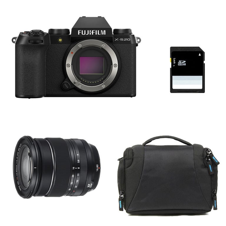 Appareil Photo Mirrorless Fujifilm X-S20 26.1MP – Kit 16-80mm + Sac + Carte SD 8 Go