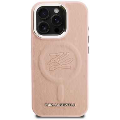 Custodia Karl Lagerfeld Initial & Metal Logo MagSafe per iPhone 16 Pro Max, rosa