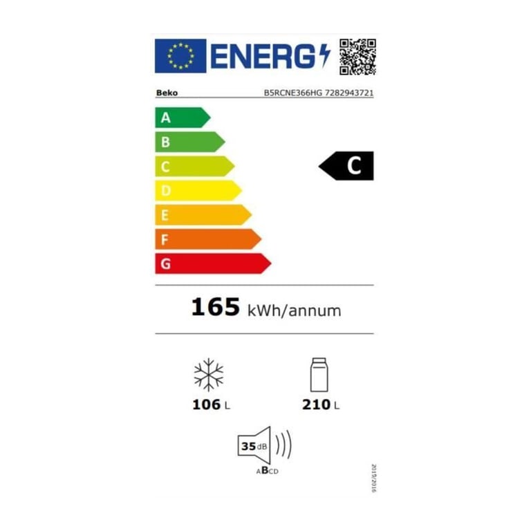 Réfrigérateur combiné BEKO B5RCNE366HG Classe C 316 595 x 663 x 1865 cm Manhattan Gray - vue 5