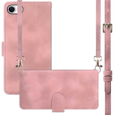 imoshion Etui de télephone portefeuille avec cordon pour Apple iPhone SE (2022 / 2020) / 8 / 7 - Rose