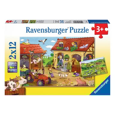 2x12 puzzles educativos para niños sobre la granja