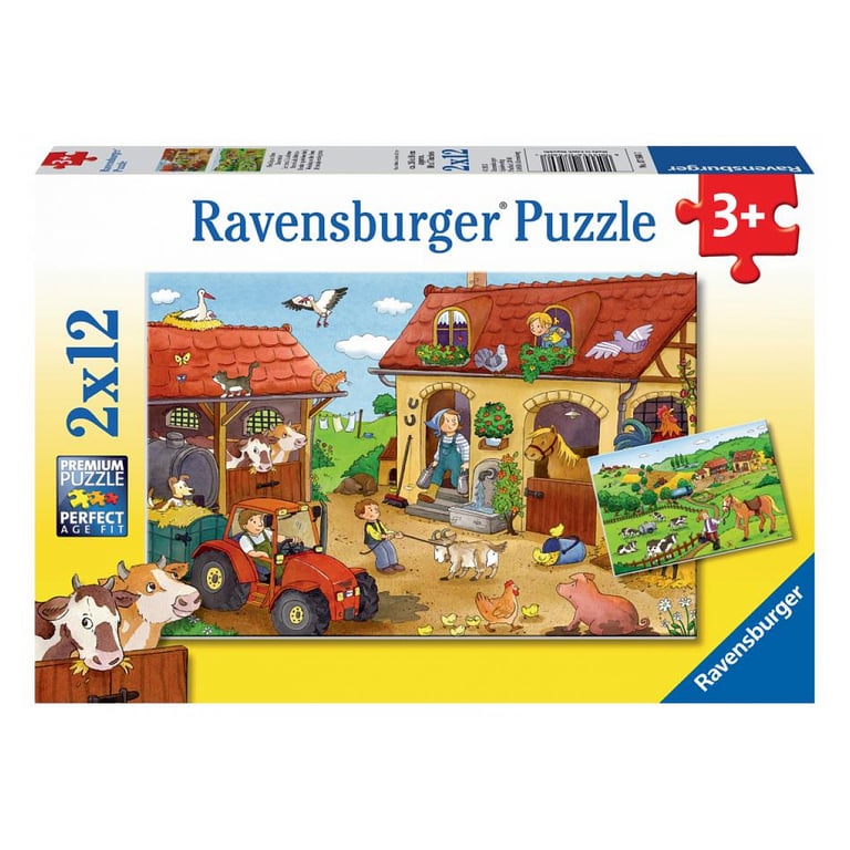 Puzzles éducatifs 2x12 pièces sur le thème de la ferme pour enfants - Neuf