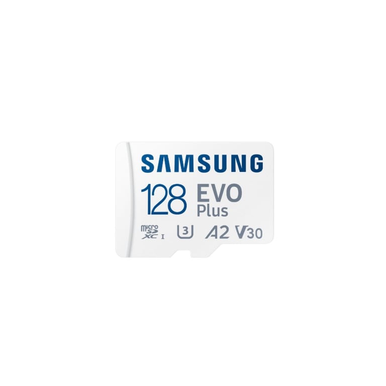 CARTE MEMOIRE SAMSUNG 128G MICRO SD EVO PLUS 2024 avec adaptateur SD classe 10 Lecture 160 Mo/s Ecriture 160 Mo/s MB-MC128SA/EU - Neuf