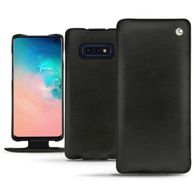 Funda de piel Samsung Galaxy S10E - Solapa vertical - Negro - Piel lisa de primera calidad