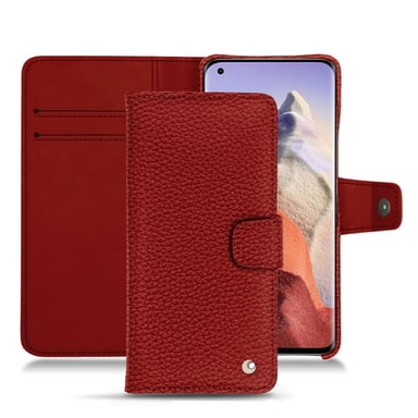 Housse cuir Xiaomi Mi 11 Ultra - Rabat portefeuille - Rouge - Cuir grainé
