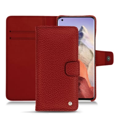 Xiaomi Mi 11 Ultra funda de piel - Solapa billetera - Rojo - Piel granulada
