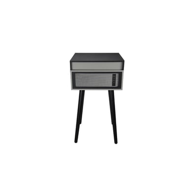 Giradischi Halterrego con 4 gambe in legno rimovibili e altoparlanti integrati, RMS 2*5W, uscita RCA, ingresso Aux e jack per cuffie, BT IN/OUT, USB lec e enrg, Grigio