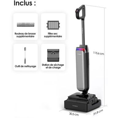 Floor One S9 Artist - Aspirateur laveur avec fonction vapeur, Gris