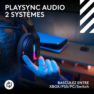 Logitech G Astro A20 X LIGHTSPEED auriculares inalámbricos para juegos de PC para PS5, Xbox, Switch, PC con PLAYSYNC AUDIO dos sistemas, Bluet