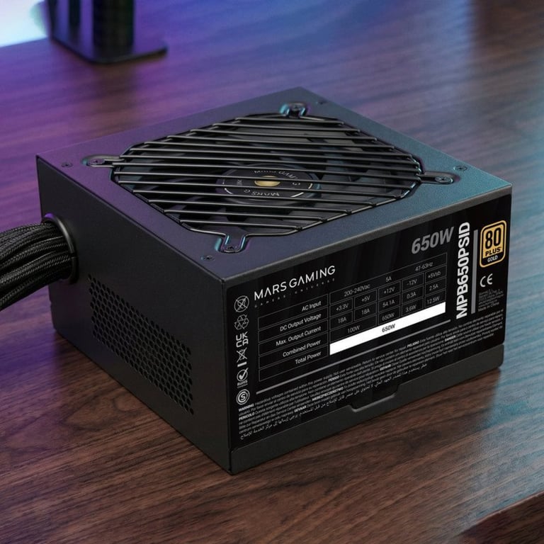 Fonte d'Alimentation Mars Gaming MPB650PSID 80 Plus Gold ATX 3.1 PCIe 5.1 - vue 5
