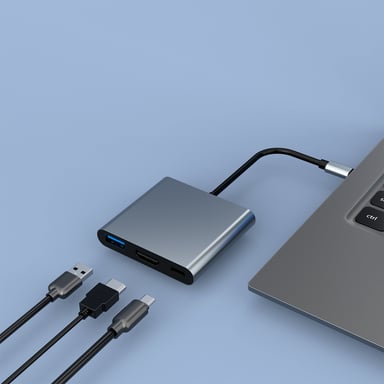 CoolBox MINIDOCK C31 ALUMINIO USB-C A HDMI 4K/USB-A/USB-C 3.2 GEN1 PC/MAC/CONSOLAS