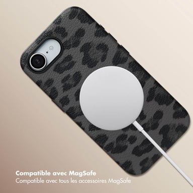 Selencia Coque Sabi imprimé panthère avec MagSafe pour Apple iPhone 16e - Midnight Black