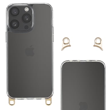 Selencia Coque arrière avec crochets amovibles pour Apple iPhone 15 Pro Max - Transparent