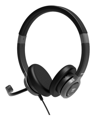 Port Designs 912001 écouteur/casque Avec fil Arceau Bureau/Centre d'appels USB Type-C / USB Type-A Noir