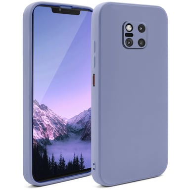 Moozy Minimalist Series Coque en Silicone pour Huawei Mate 20 Pro, Bleu Gris - Finition Mate, Housse de Protection légère en TPU Souple et Mince avec Surface mate