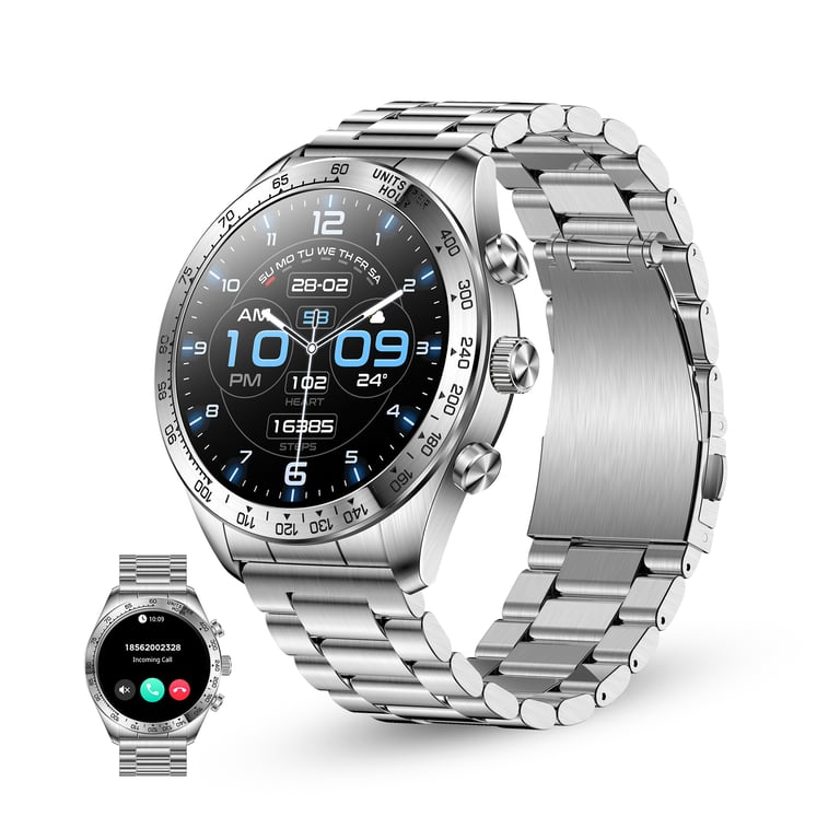 Ksix BXSW32P smartwatche et montre de sport 3 63 cm 1.43 AMOLED Numérique 466 x 466 pixels Écran tactile Acier inoxydable Neuf