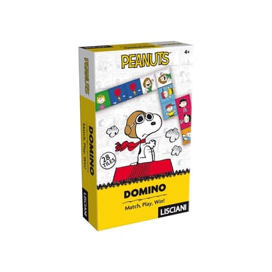 Jeu de dominos classique LISCIANI Peanuts Snoopy 28 pièces « Match, Play, Win! »