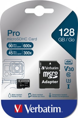 Verbatim Pro 128 Go MicroSDXC UHS-I Classe 10