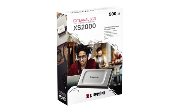 Kingston Technology XS2000 500 GB Negro, Plata