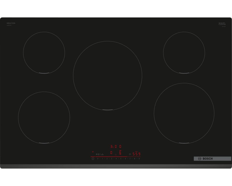 Bosch Serie 6 PIV831HB1E piano cottura Nero Da incasso 80 cm Piano cottura a induzione 5 Fornello i