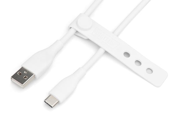 Digitus Câble de connexion USB-C en silicone, 0,5m, blanc