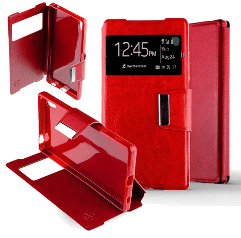 Etui Folio compatible Rouge Sony Xperia Z5 Premium