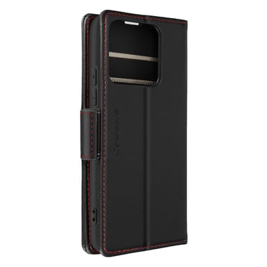 CaseMe Funda con cierre para Xiaomi 14 Solapa para tarjetero y Soporte Negro