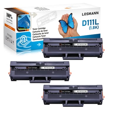 D111L Cartucho de Tóner Compatible de Reemplazo para MLT-D111S MLT-D111L para Xpress SL M2026 M2070 M2020W M2020 M2022 M2022W M2026W M2070W M2070F M2070FW (3 Negro)