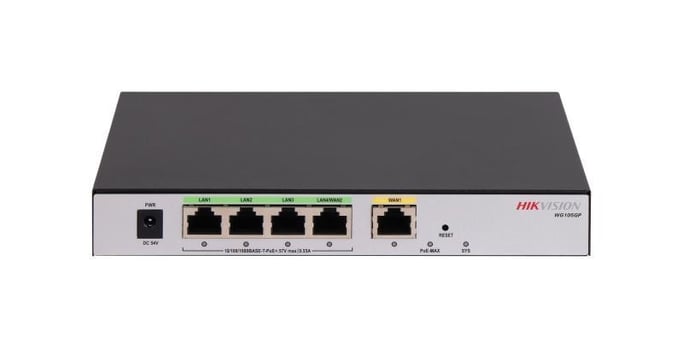 Hikvision DS-3WG105GP-SI router Ethernet rápido, Gigabit Ethernet Negro, Gris