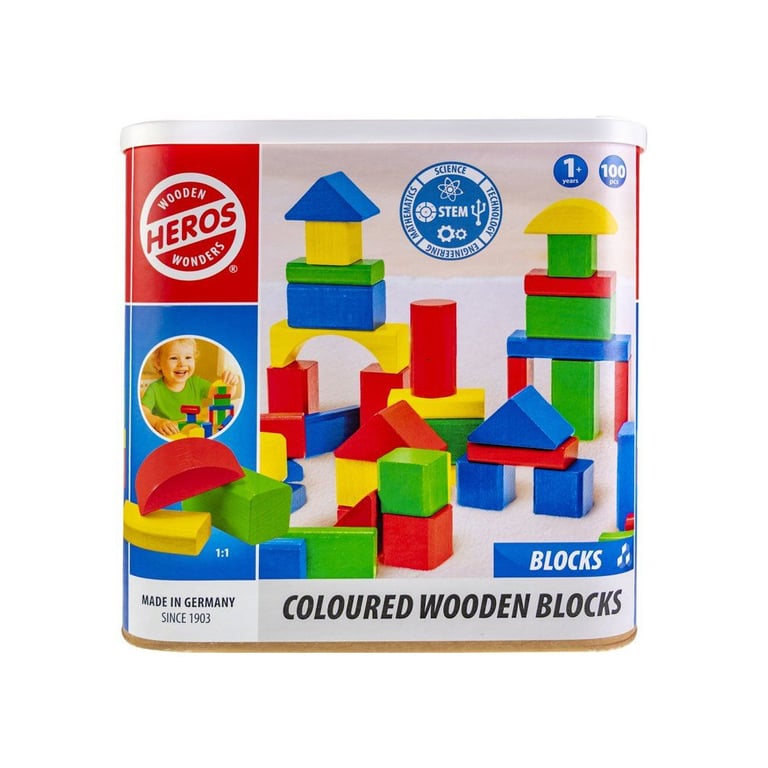 HEROS Blocs de construction en bois 100 % certifié FSC® 100 pièces Dès - vue 2