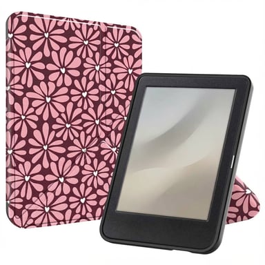 imoshion Étui de liseuse portefeuille design Pliable pour Kobo Clara Colour / BW - Bloom Love Blush