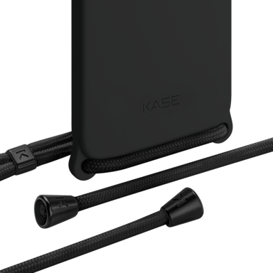 Custodia a tracolla in morbido silicone gel per Apple iPhone 12 Pro Max, nero satinato