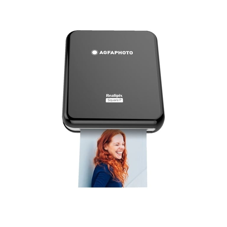 AGFA PHOTO - Realipix Square P - Imprimante Photo via Bluetooth - Sublimation Thermique 4Pass - Noir