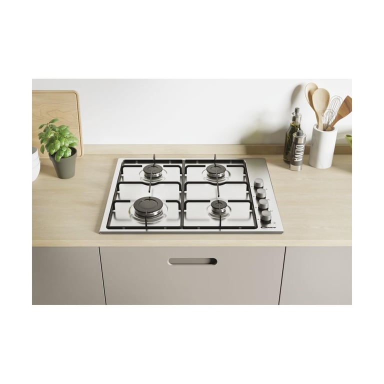Candy CHW6LX Table de cuisson au gaz Acier inoxydable 4 foyers - vue 3