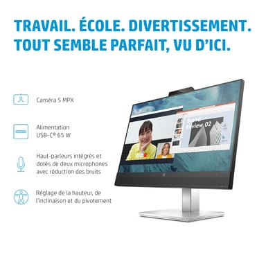 HP E24m G4 Monitor PC a schermo piatto 60,5 cm (23,8'') 1920 x 1080 pixel Full HD Nero, Argento