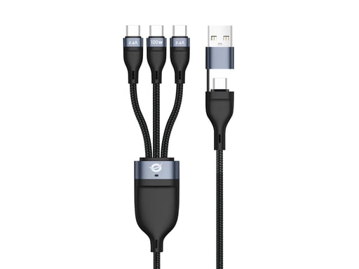 Conceptronic ETTA06B15C cable USB USB 2.0 1,5 m USB A/USB C 3 x USB C Negro