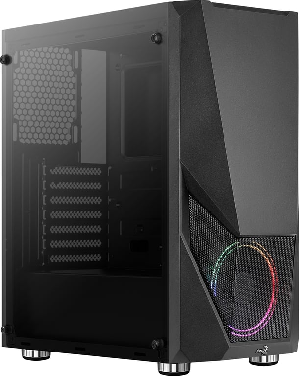 AeroCool Zauron Tempered Glass Edition mid tower ATX panneau latéral fenêtré verre trempé pas d'alimentation ATX USBAudio - vue 2