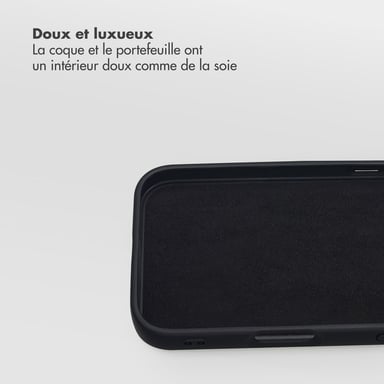 Selencia Étui portefeuille amovible Olyn avec MagSafe pour Apple iPhone 16e - Noir