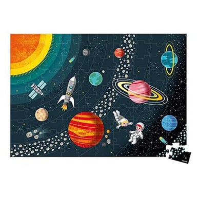 Puzzle educativo de cartón de 100 piezas del sistema solar para niños