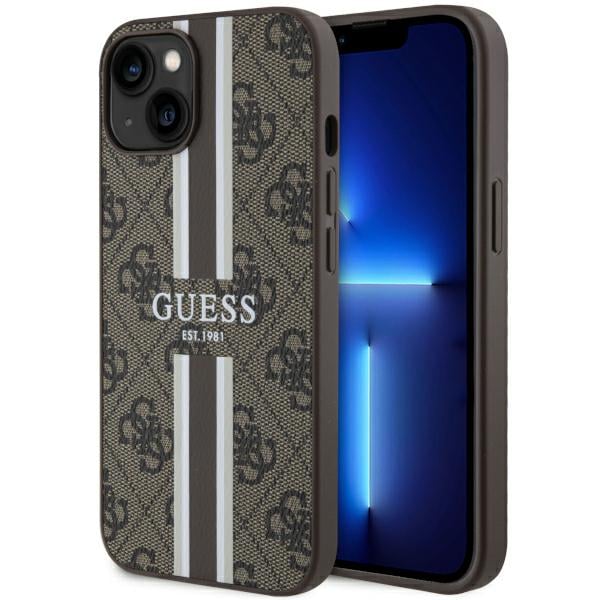 Guess Étui 4G Printed Stripes pour iPhone 14 Plus MagSafe
