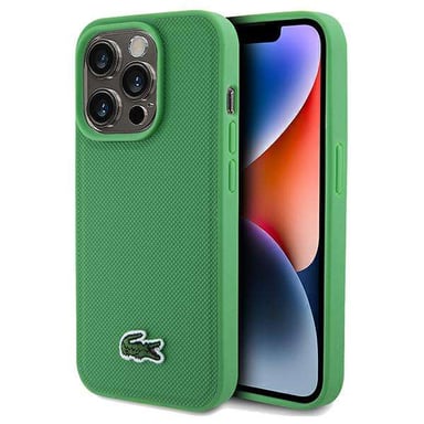 Custodia Lacoste per iPhone 15 Pro Max 6,7'' verde Custodia rigida Iconic Petit Pique MagSafe