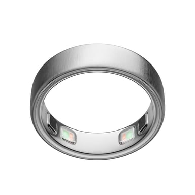 Anillo conectado Oura Ring 5 Titanio plateado cepillado, talla 7, sensores de salud y actividad, impermeabilidad 100 m