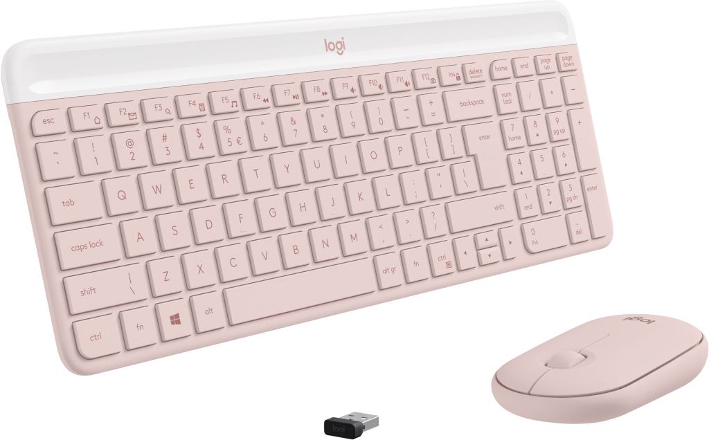 Logitech 920-011322 clavier Souris incluse Bureau RF sans fil QWERTY US International Rose - Neuf