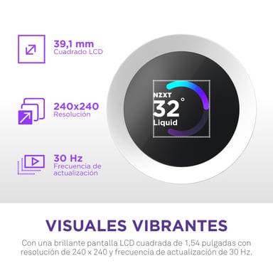 NZXT Kraken Plus 360 RGB Procesador Sistema de refrigeración líquida todo en uno Blanco 1 pieza(s)