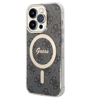 Cover per iPhone 14 Pro Max MagSafe Antiurto Saffiano con Motivo 4G