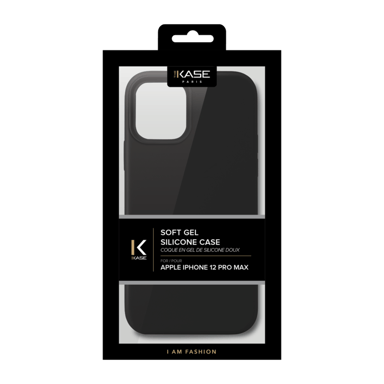 Custodia morbida in silicone gel per iPhone 12 Pro Max, nero satinato