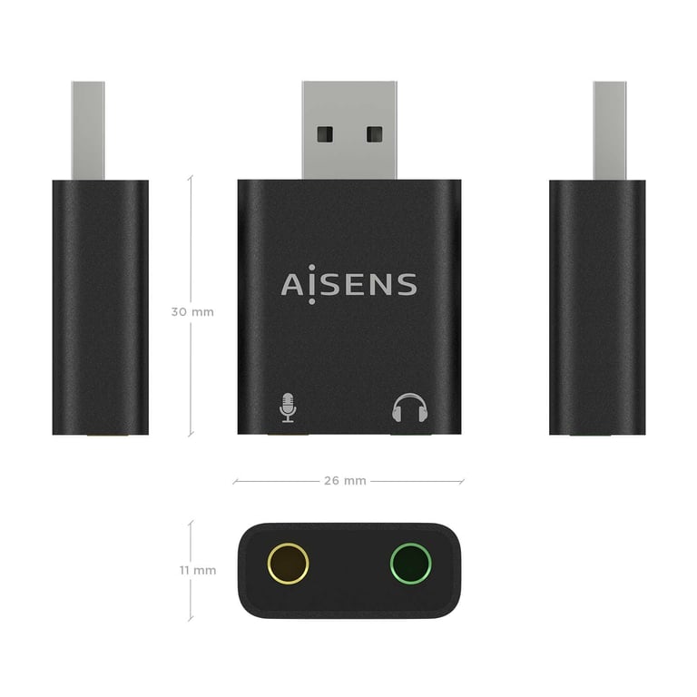 AISENS A106 0768 changeur de genre de câble USB A 2x 3.5 mm Neuf - vue 3