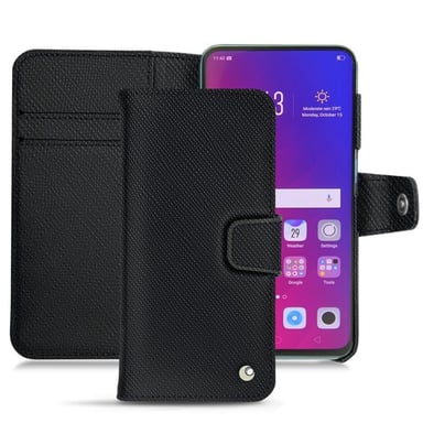 Housse cuir Oppo Find X -  - Noir - Cuir saffiano