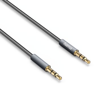 Câble audio avec jack de 3,5 mm ''Elite'', métal, doré, anthrac., 0,75 m