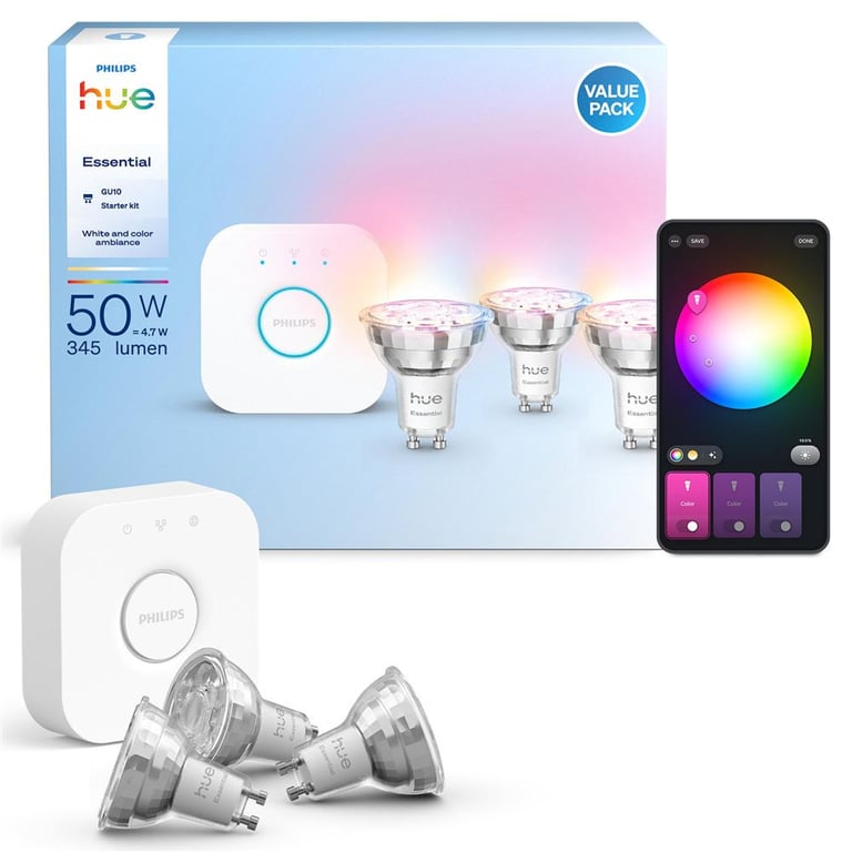 Ampoule Connectée Philips Hue E WCA 806 A60 E27 3kit EU – 3 Ampoules Blanc et Couleur - vue 8